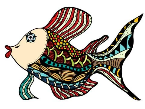 Zentangle stylized Fish Stock Illustration
