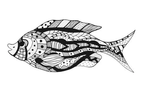 Zentangle stylized Fish. Stock Illustration