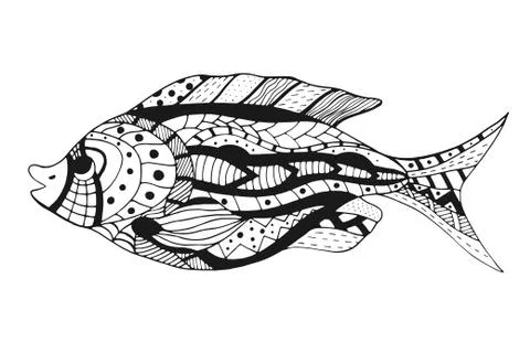 Zentangle stylized Fish. Stock Illustration