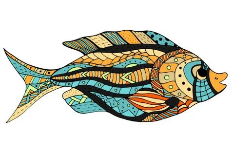 Zentangle stylized Fish Stock Illustration