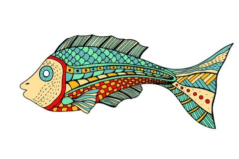 Zentangle stylized Fish Stock Illustration