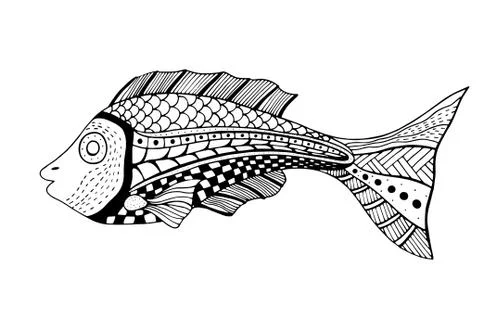 Zentangle stylized Fish. Stock Illustration