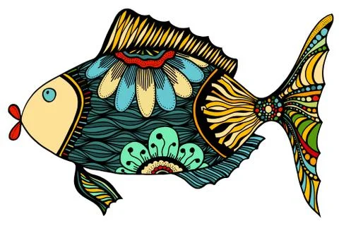 Zentangle stylized Fish Stock Illustration
