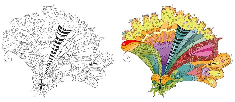 Zentangle stylized flower. Hand Drawn lace vector illustration Stock Illustration