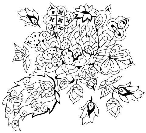 Zentangle stylized flower. Hand Drawn lace vector illustration for coloring Stock Illustration