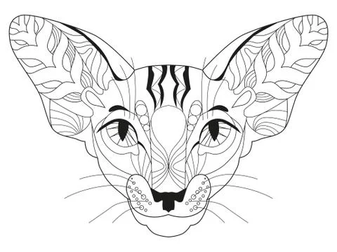 Zentangle stylized head of cat. Hand Drawn lace vector illustration Illustrazione stock