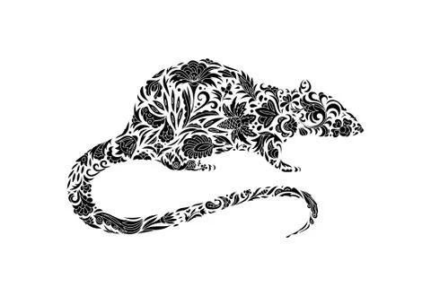 Zentangle stylized rat. Hand Drawn lace vector illustration Stock Illustration