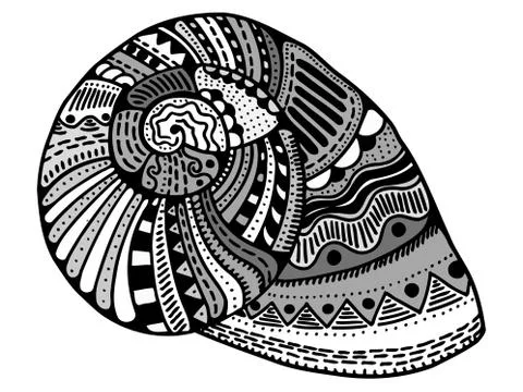 Zentangle stylized shell Illustrazione stock