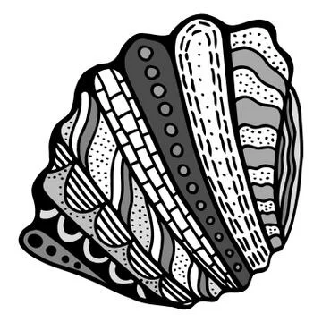 Zentangle stylized shell. Stock Illustration