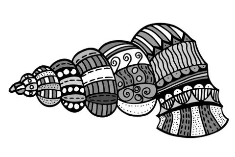 Zentangle stylized shell. Stock Illustration
