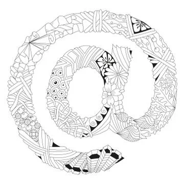 Zentangle stylized sign with clean lines for decoration Ilustração Stock