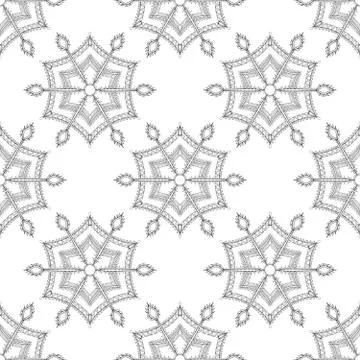 Zentangle stylized winter ice snowflake seamless pattern for Chr 스톡 일러스트