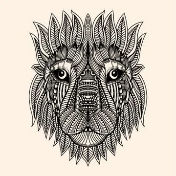 Zentangle tiger vector illustration Stockillustratie
