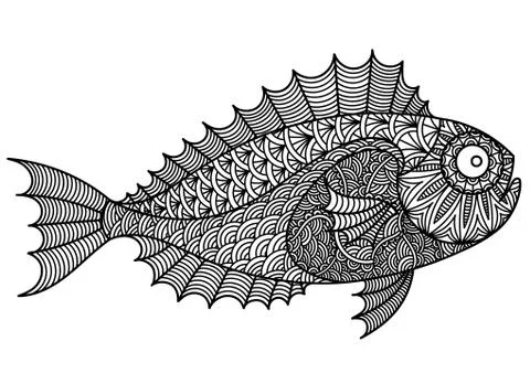 Zentangle vector fish Stock Illustration