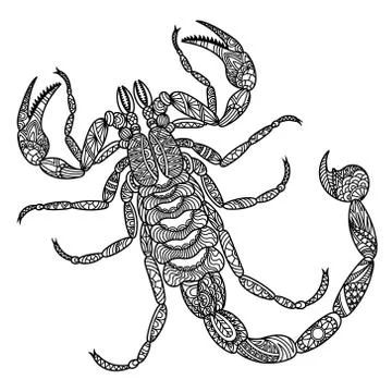 Zentangle vector scorpion Stock Illustration