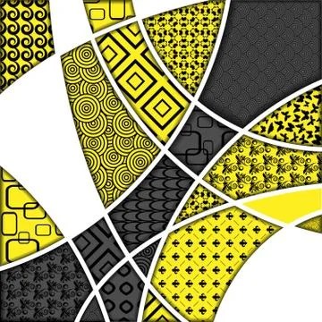Zentangle yellow background Stock Illustration