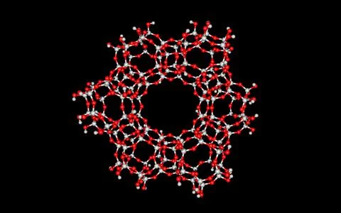 Zeolite molecule isolated on black Stock Illustration