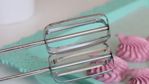 Zephyr lies on a tray. It stabilizes after formation. Shot through the whisk  Stock Footage 134450858