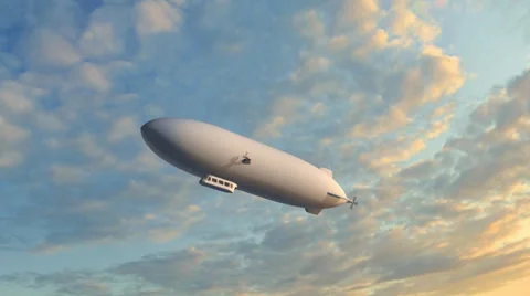 Zeppelin Airship fly over Stock-Footage 35826901