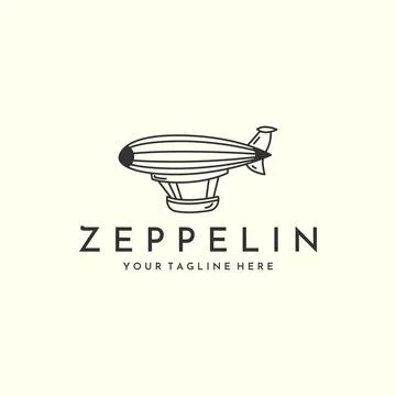 Zeppelin front facing with linear style logo icon template design. airship ,  Stock Illustration