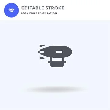 Zeppelin icon vector, filled flat sign, solid pictogram isolated on white, logo Illustrazione stock
