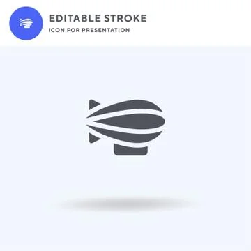 Zeppelin icon vector, filled flat sign, solid pictogram isolated on white, logo Illustrazione stock
