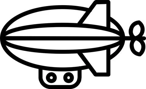 Zeppelin Line Icon Design Stock Illustration