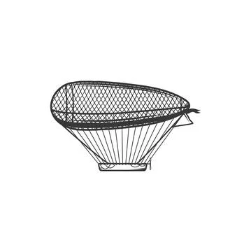 Zeppelin or dirigible vector icon, airship vehicle Illustrazione stock