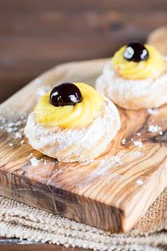 Zeppole pastry from Italy Stock Photos