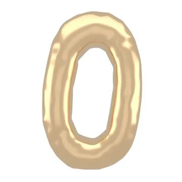 Zero 0 balloon. Helium balloon. Golden foil color. Number or letter O. Good f Stock Illustration