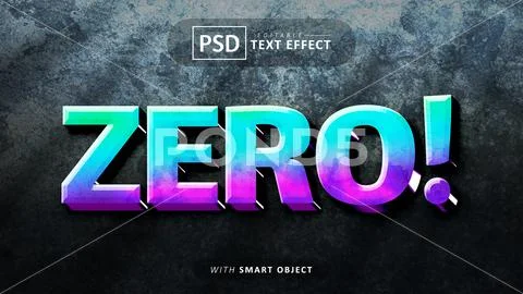 Zero 3d text effect editable PSDテンプレート