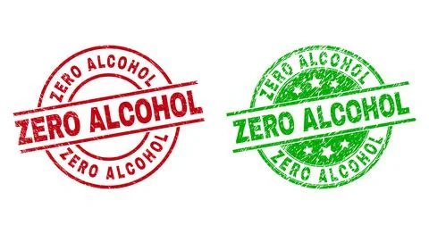 ZERO ALCOHOL Round Watermarks Using Scratched Surface Stock Illustration