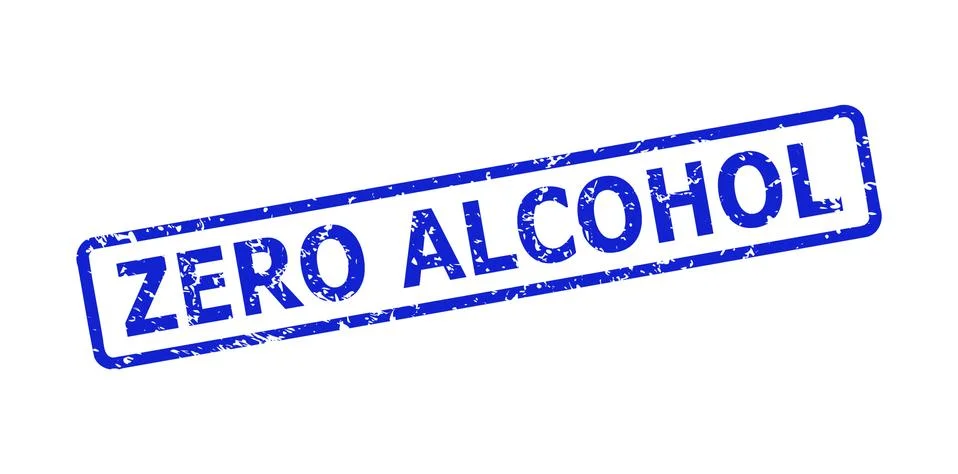 ZERO ALCOHOL Watermark with Corroded Surface and Rounded Rectangle Frame Stock Illustration