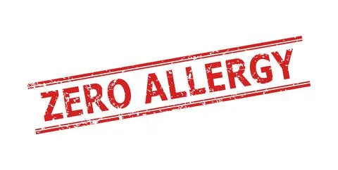 ZERO ALLERGY Stamp with Scratched Style and Double Parallel Lines Ilustração Stock
