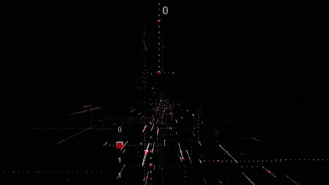 Zero and One binary Code Hi-tech Background isolated on Black Background Stock Footage 167342256