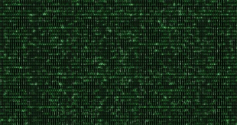 Zero and one green binary digital code, computer generated seamless loop Stock Footage 96011651