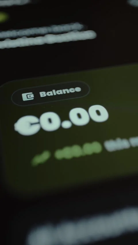 Zero balance on a financial services app Stock Footage 328356676