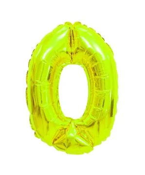 Zero from balloons lime color Stock Photos