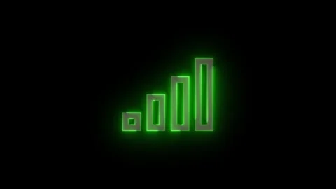 Zero bars stroke icon glowing neon animation Stock Footage 289526405