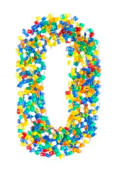 Zero from beads on a white background Stock Photos