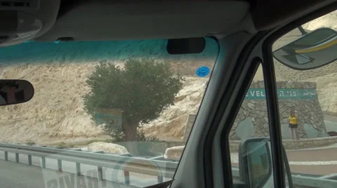 Zero bench-mark of the Dead sea Stock Footage 39715547