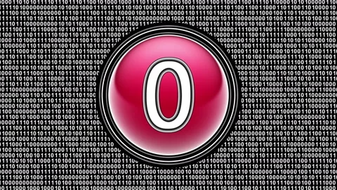Zero. Binary code ( array of bits ) in the screen. Looping footage. Stock Footage 123768422