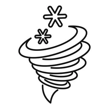 Zero blizzard icon, outline style Stock Illustration