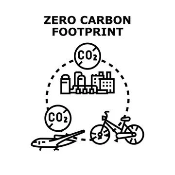 Zero carbon footprint concept for net emissions Stock Illustration