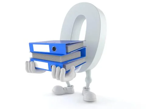 Zero character carrying ring binders Stock Illustration