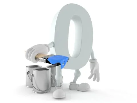 Zero character with paint Stock Illustration