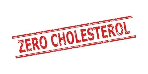ZERO CHOLESTEROL Stamp Seal with Scratched Surface and Double Parallel Lines Ilustração Stock