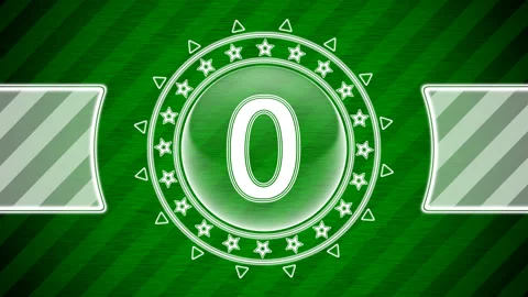 Zero in circle shape and green striped background. Looping footage. Stock Footage 141271149