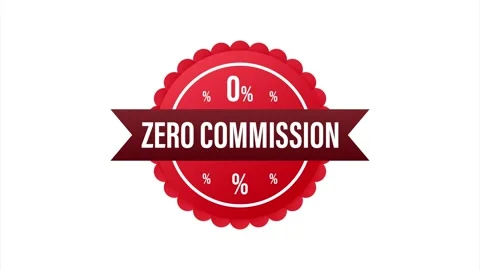 Zero commission. Design element. Red limited offer. Special offer badge. stock Stock Footage 148052011