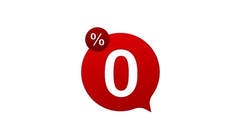 Zero commission. Design element. Red limited offer. Special offer badge. Motion Stock Footage 150644115